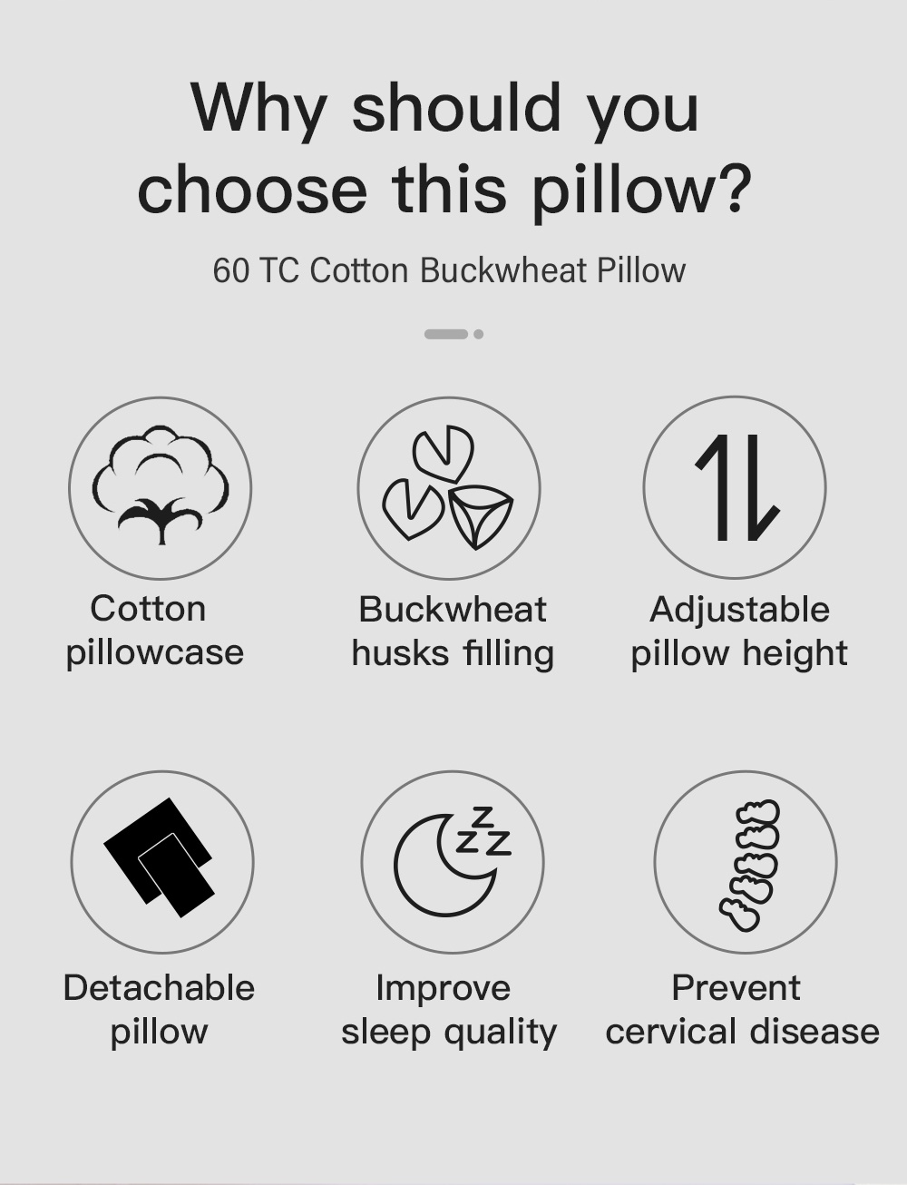 60 TC Cotton Buckwheat Husks Pillow-2